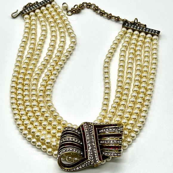 Heidi Daus 🆕 “Ribbon Candy”  Necklace 6 row necklace - Picture 6 of 13